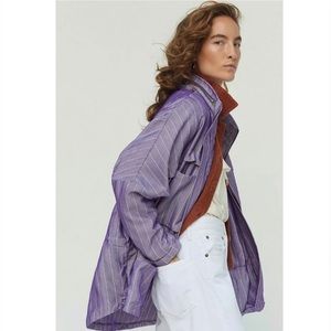 Anthropologie • NWT Purple Herringbone Utility Jacket By French Mauve Size Large